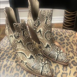 Vince Camuto Textured Brown Ankle Booties